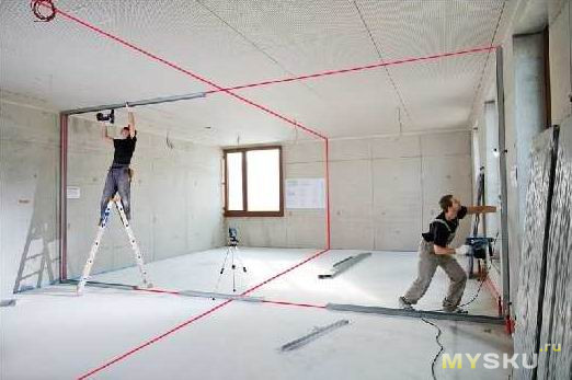 Как закрепить лазерный уровень под потолком