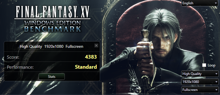 Результаты бенчмарка Final Fantasy XV при высоком качестве изображения
