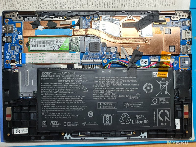 Фото схемы Acer sp111-32n добавления жесткого диска.